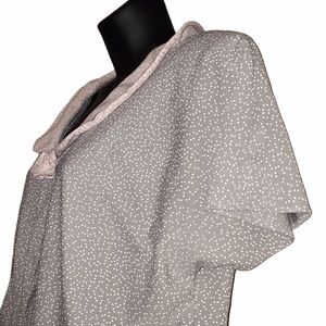 Vintage NICKI’S GIRL Gray/Pink Plus Size Dress~See Measurements Mini Polka Dots